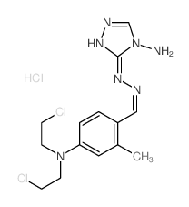 Benzaldehyde,4-[bis(2-chloroethyl)amino]-2-methyl-,2-(4-amino-4H-1,2,4-triazol-3-yl)hydrazone, hydrochloride (1:1) structure