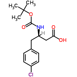 (S)-3-((tert-Butoxycarbonyl)amino)-4-(4-chlorophenyl)butanoicacid结构式