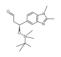 (S)-3-(tert-butyldimethylsilyloxy)-3-(1,2-dimethyl-1H-benzo[d]imidazol-5-yl)propanal Structure