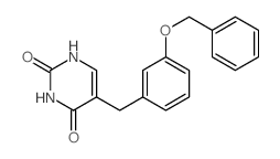 2,4(1H,3H)-Pyrimidinedione,5-[[3-(phenylmethoxy)phenyl]methyl]-结构式
