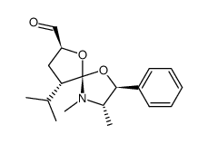 (2S,3S,5R,7S,9S)-9-isopropyl-3,4-dimethyl-2-phenyl-1,6-dioxa-4-azaspiro[4.4]nonane-7-carbaldehyde结构式