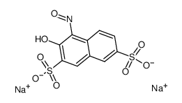 1-亚硝基-2-萘酚-3,6-二磺酸二钠水合物结构式