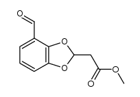 methyl 2-(4-formylbenzo[d][1,3]dioxol-2-yl)acetate结构式
