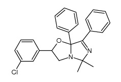 2-(3-chlorophenyl)-5,5-dimethyl-7,7a-diphenyl-2,3,5,7a-tetrahydroimidazo[5,1-b]oxazole结构式