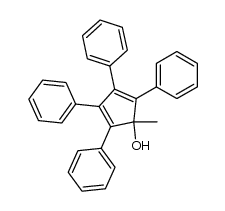 1-methyl-2,3,4,5-tetraphenyl-2,4-cyclopentadien-1-ol结构式