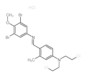 N,N-bis(2-chloroethyl)-4-[(3,5-dibromo-4-methoxy-phenyl)iminomethyl]-3-methyl-aniline Structure