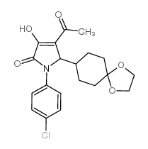 4-乙酰基-1-(4-氯苯基)-5-(1,4-二氧杂螺[4.5]癸烷-8-基)-1,5-二氢-3-羟基-2H-吡咯-2-酮结构式