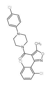 [4-(4-氯苯基)-1-哌嗪基][3-(2,6-二氯苯基)-5-甲基-4-异噁唑基]-甲酮结构式