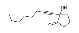 2-hydroxy-2-oct-1-ynylcyclopentan-1-one结构式