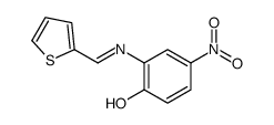 4-nitro-2-(thiophen-2-ylmethylideneamino)phenol结构式