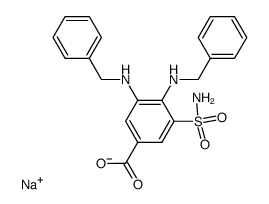 sodium salt of 3,4-dibenzylamino-5-sulphamyl-benzoic acid结构式