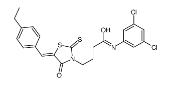 N-(3,5-dichlorophenyl)-4-[(5E)-5-[(4-ethylphenyl)methylidene]-4-oxo-2-sulfanylidene-1,3-thiazolidin-3-yl]butanamide Structure