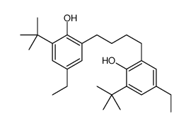 2-tert-butyl-6-[4-(3-tert-butyl-5-ethyl-2-hydroxyphenyl)butyl]-4-ethylphenol结构式
