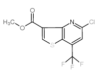 5-氯-7-(三氟甲基)噻吩并[3,2-b]吡啶-3-羧酸甲酯结构式