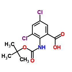 2-叔丁氧羰氨基-3,5-二氯苯甲酸结构式