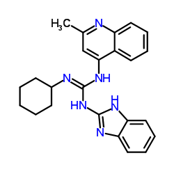 1-(1H-Benzimidazol-2-yl)-2-cyclohexyl-3-(2-methyl-4-quinolinyl)guanidine结构式