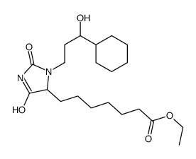 ethyl 3-(3-cyclohexyl-3-hydroxypropyl)-2,5-dioxoimidazolidine-4-heptanoate结构式