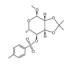 methyl-[O2,O3-isopropylidene-O4-(toluene-4-sulfonyl)-α-L-rhamnopyranoside] Structure