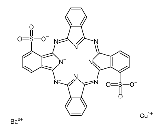 Cuprate(2-),(29H,31H-phthalocyanine-C,C-disulfonato(4-)-kappaN29,kappaN30,kappaN31,kappaN32)-,barium (1:1)结构式