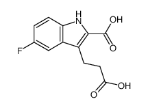 3-(2-carboxyethyl)-5-fluoro-1H-indole-2-carboxylic acid结构式