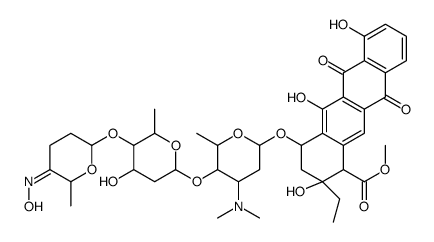 methyl 4-[4-(dimethylamino)-5-[4-hydroxy-5-[(5Z)-5-hydroxyimino-6-methyloxan-2-yl]oxy-6-methyloxan-2-yl]oxy-6-methyloxan-2-yl]oxy-2-ethyl-2,5,7-trihydroxy-6,11-dioxo-3,4-dihydro-1H-tetracene-1-carboxylate Structure