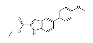 ethyl 5-(4-methoxyphenyl)-1H-indole-2-carboxylate结构式