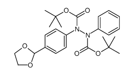 1,2-Hydrazinedicarboxylic acid, 1-[4-(1,3-dioxolan-2-yl)phenyl]-2-phenyl-, 1,2-bis(1,1-dimethylethyl) ester结构式