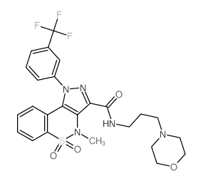 4-Methyl-N-(3-(4-morpholinyl)propyl)-1-(3-(trifluoromethyl)phenyl)-1,4-dihydropyrazolo[4,3-c][1,2]benzothiazine-3-carboxamide 5,5-dioxide结构式