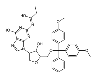 N-(9-((3S,4R,5S)-5-((BIS(4-METHOXYPHENYL)(PHENYL)METHOXY)METHYL)-4-HYDROXYTETRAHYDROFURAN-3-YL)-6-OXO-6,9-DIHYDRO-1H-PURIN-2-YL)PROPIONAMIDE结构式