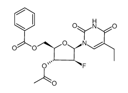((2R,3R,4S,5R)-3-acetoxy-5-(5-ethyl-2,4-dioxo-3,4-dihydropyrimidin-1(2H)-yl)-4-fluorotetrahydrofuran-2-yl)methyl benzoate结构式