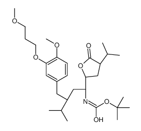 tert-butyl N-[(1S,3S)-3-[[4-methoxy-3-(3-methoxypropoxy)phenyl]methyl]-4-methyl-1-[(2S,4R)-5-oxo-4-propan-2-yloxolan-2-yl]pentyl]carbamate结构式