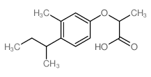 Propanoic acid,2-[3-methyl-4-(1-methylpropyl)phenoxy]-结构式