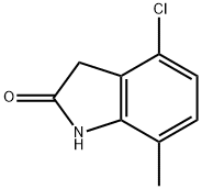 4-氯-1,3-二氢-7-甲基-2H-吲哚-2-酮结构式