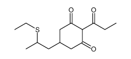 1,3-Cyclohexanedione, 5-[2-(ethylthio)propyl]-2-(1-oxopropyl) Structure