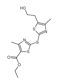 2-[5-(2-hydroxy-ethyl)-4-methyl-thiazol-2-ylmercapto]-4-methyl-thiazole-5-carboxylic acid ethyl ester结构式