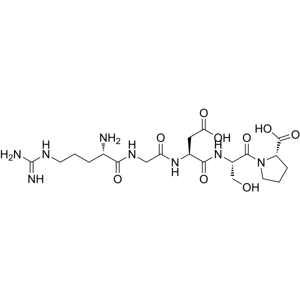 H-Arg-Gly-Asp-Ser-Pro-OH trifluoroacetate salt结构式