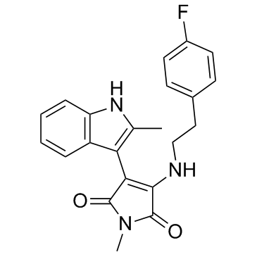 3-[[2-(4-氟苯基)乙基]氨基]-1-甲基-4-(2-甲基-1H-吲哚-3-基)-1H-吡咯-2,5-二酮结构式
