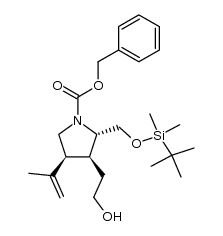 (2S,3S,4S)-benzyl 2-(((tert-butyldimethylsilyl)oxy)methyl)-3-(2-hydroxyethyl)-4-(prop-1-en-2-yl)pyrrolidine-1-carboxylate结构式