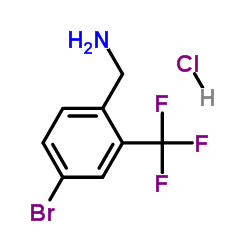 (4-bromo-2-(trifluoromethyl)phenyl)methanamine structure