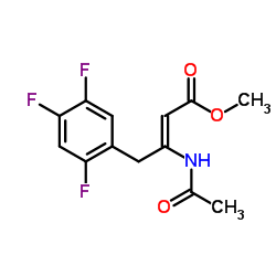 (2Z)-3-(乙酰氨基)-4-(2,4,5-三氟苯基)-2-丁烯酸甲酯结构式