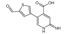 2-amino-5-(5-formylthiophen-3-yl)pyridine-4-carboxylic acid Structure