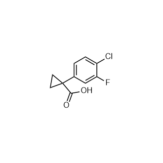 1-(4-氯-3-氟苯基)环丙烷-1-羧酸结构式