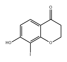 4H-1-Benzopyran-4-one, 2,3-dihydro-7-hydroxy-8-iodo- Structure