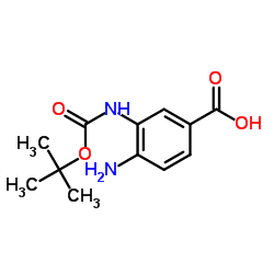4-氨基-3-((叔丁氧基羰基)氨基)苯甲酸结构式