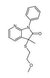 3-(2-Methoxy-ethylsulfanyl)-3-methyl-1-phenyl-1,3-dihydro-pyrrolo[2,3-b]pyridin-2-one Structure