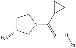 (R)-(3-氨基吡咯烷-1-基)(环丙基)甲酮盐酸盐结构式