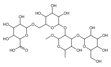 alpha-L-Mannopyranoside, methyl O-beta-D-glucopyranosyl-(1-3)-O-(O-bet a-D-glucopyranuronosyl-(1-6)-alpha-D-glucopyranosyl-(1-2))-6-deoxy- Structure