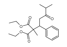 Methyl(4-methyl-3-oxo-1-phenylpentyl)propanedioic acid, diethyl ester Structure