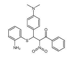 3-(2-aminophenylsulfanyl)-3-(4-N,N-dimethylaminophenyl)-2-nitro-1-phenylpropan-1-one结构式