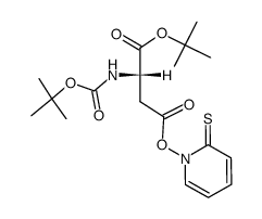 1-(tert-butyl) 4-(2-thioxopyridin-1(2H)-yl) (tert-butoxycarbonyl)-L-aspartate结构式